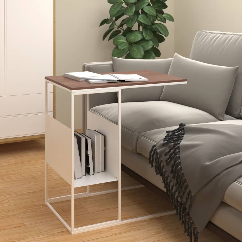 vidaXL Side Table White 21.7"x14.2"x23.4" Engineered Wood-0