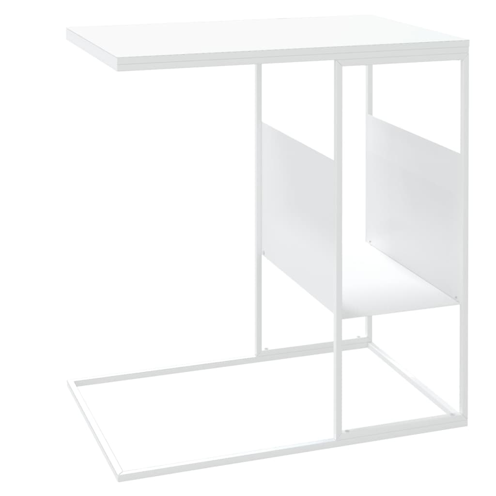 vidaXL Side Table White 21.7"x14.2"x23.4" Engineered Wood-2