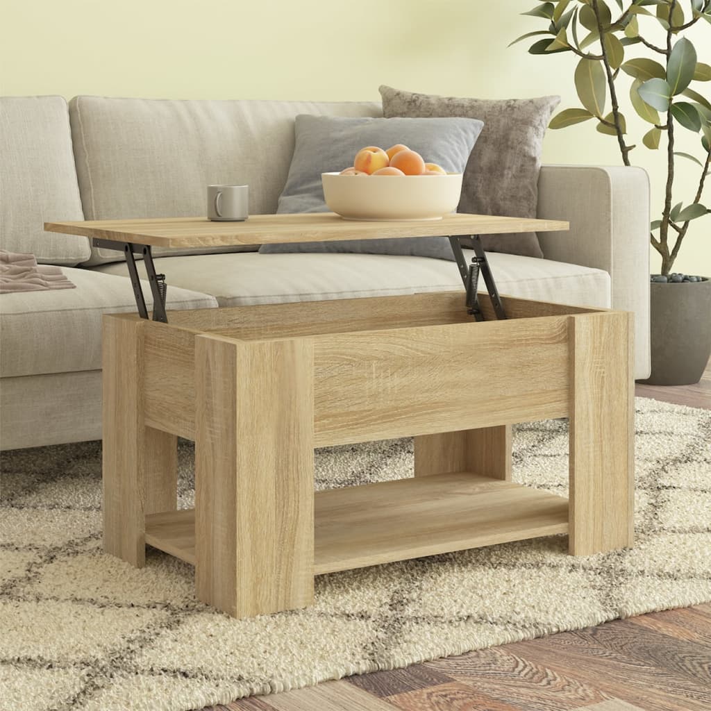 vidaXL Coffee Table Lift Top End Table Accent Side Sofa Table Engineered Wood-10