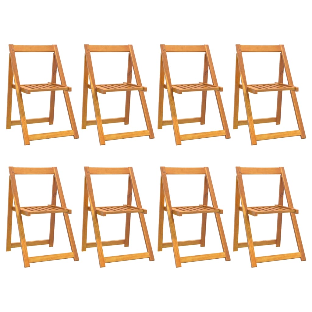 vidaXL Folding Chair Patio Furniture Wooden Dining Chair Solid Wood Acacia-26