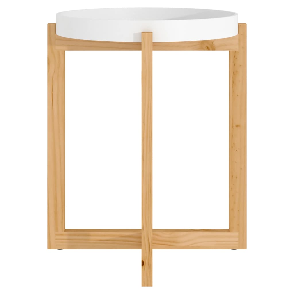 vidaXL Coffee Table Round End Table Sofa Table Engineered Wood Solid Wood Pine-15