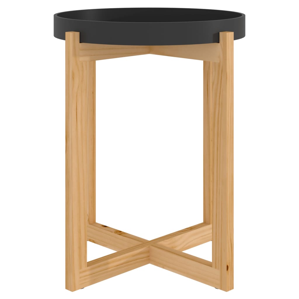 vidaXL Coffee Table Round End Table Sofa Table Engineered Wood Solid Wood Pine-0