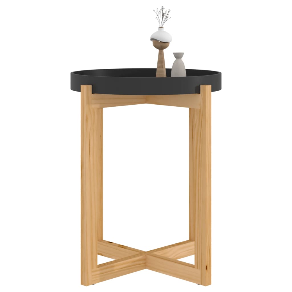vidaXL Coffee Table Round End Table Sofa Table Engineered Wood Solid Wood Pine-14