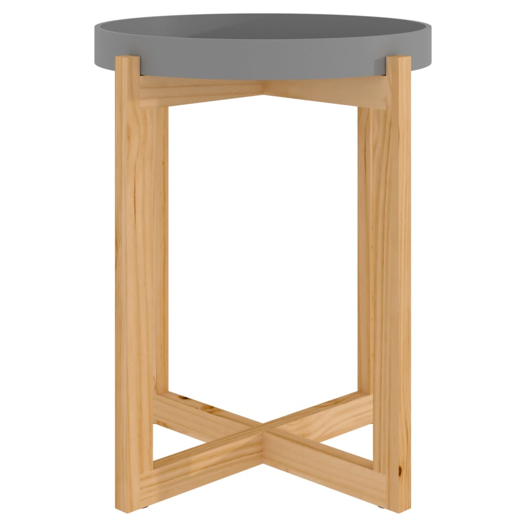 vidaXL Coffee Table Round End Table Sofa Table Engineered Wood Solid Wood Pine-4