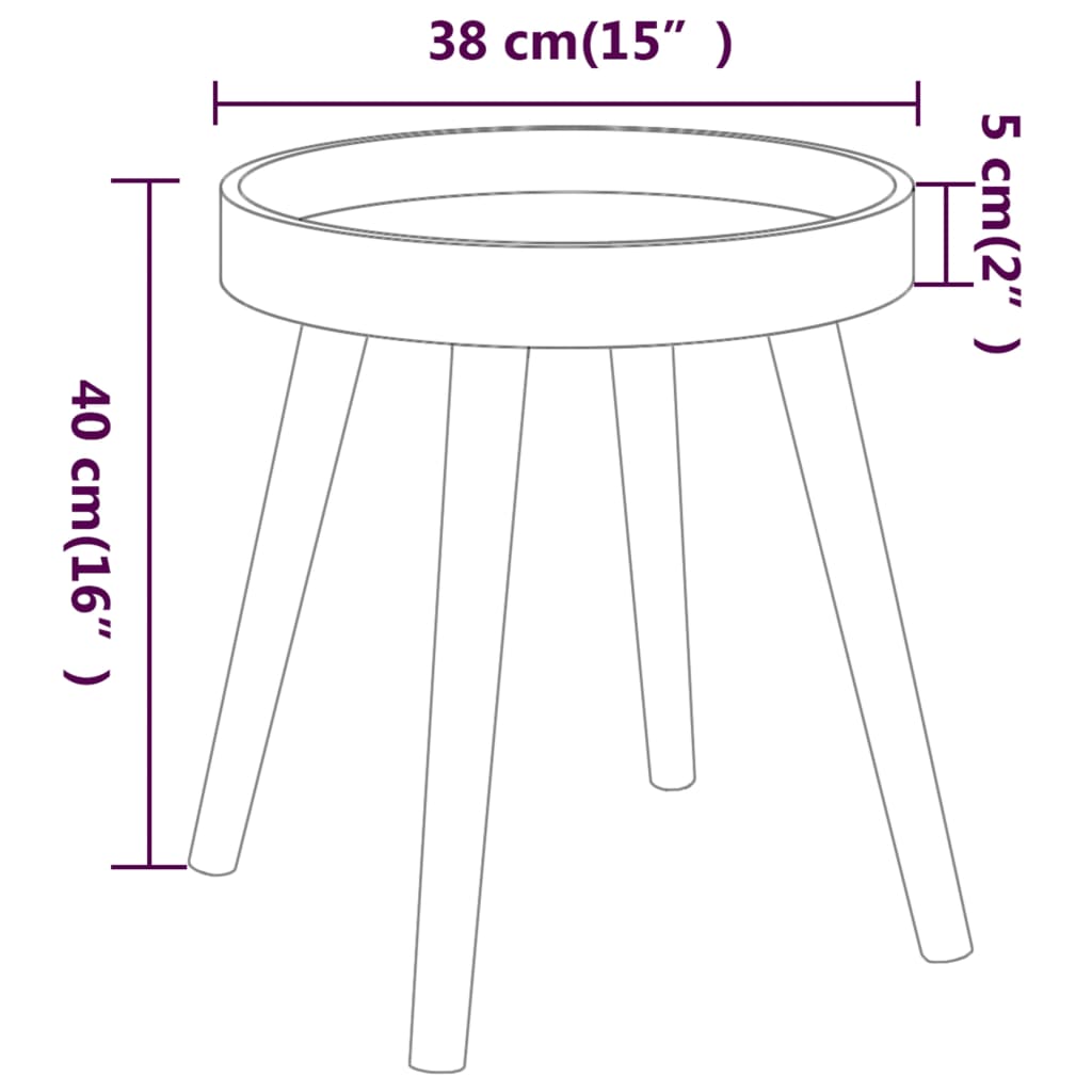 vidaXL Side Table Round End Coffee Table Engineered Wood and Solid Wood Pine-6