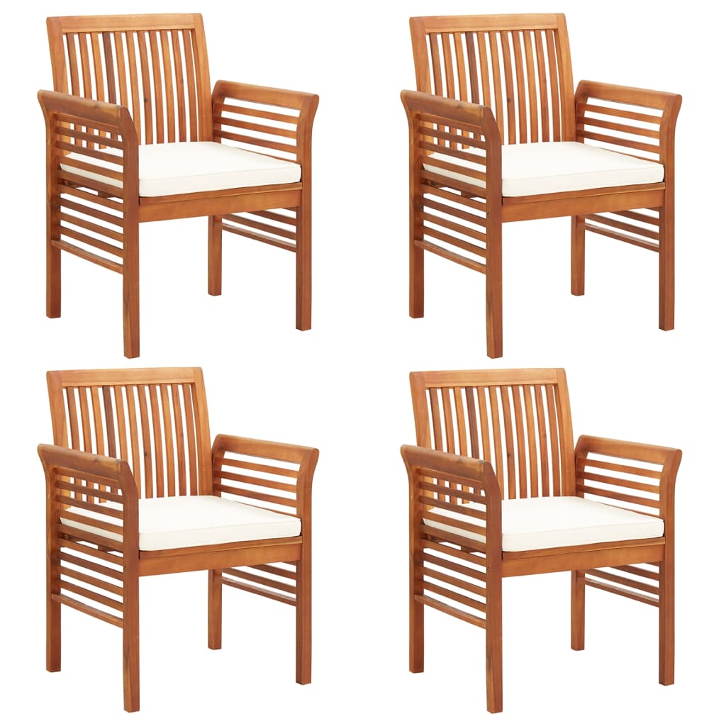 vidaXL Modern Dining Chair Patio Dining Chair with Cushion Solid Wood Acacia-19