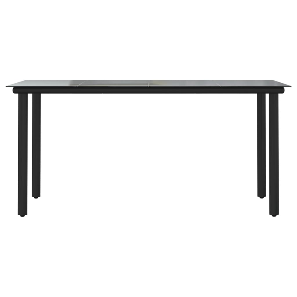 vidaXL Outdoor Dining Table Patio Table with Glass Top Garden Furniture Steel-6