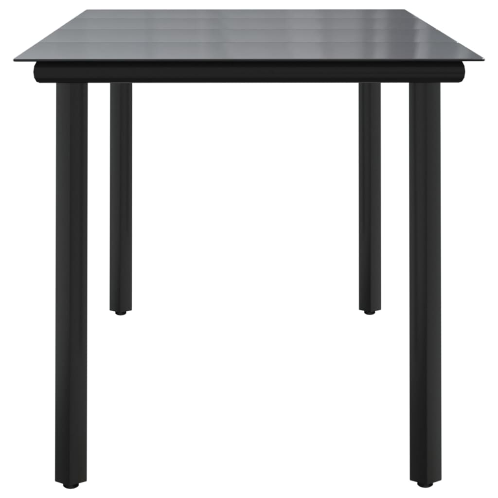 vidaXL Outdoor Dining Table Patio Table with Glass Top Garden Furniture Steel-9