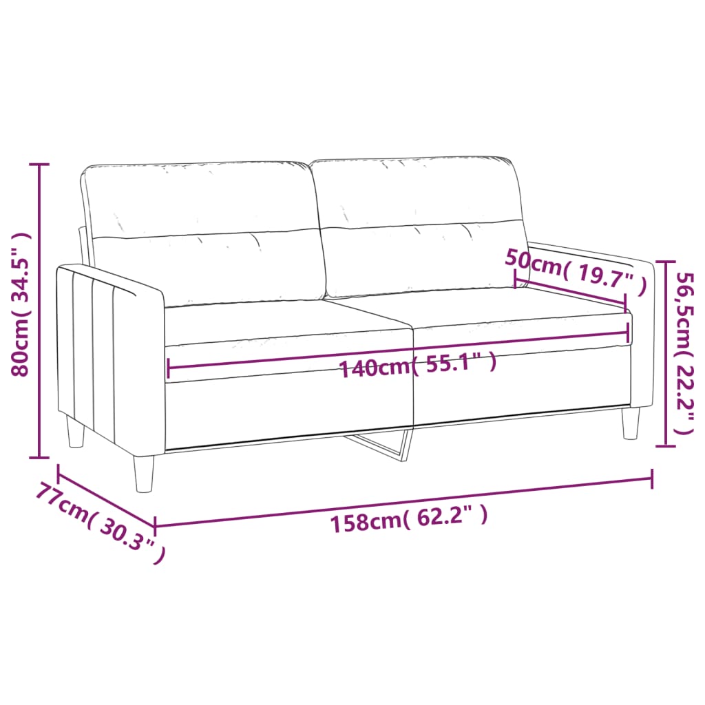 vidaXL 3-Seater Sofa Dark Gray 82.7" Fabric-1