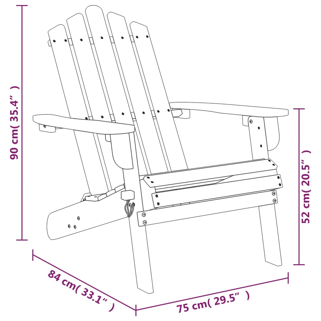 vidaXL Patio Adirondack Chairs 2 pcs Solid Wood Acacia-8