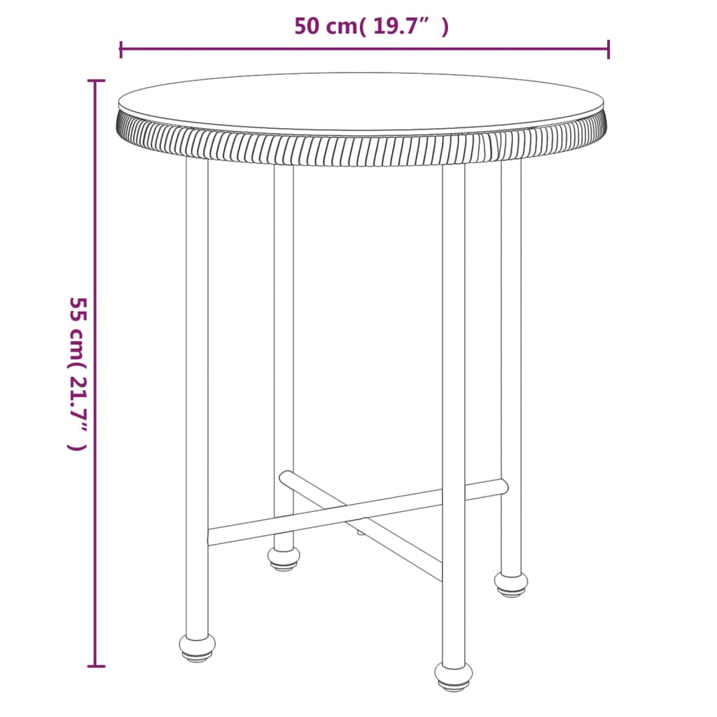 vidaXL Bistro Table Outdoor Side Table Garden Furniture for Porch Deck Steel-0