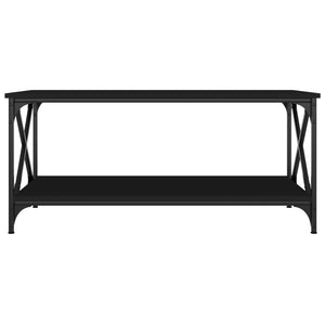 vidaXL Coffee Table Black 39.4"x19.7"x17.7" Engineered Wood and Iron-10