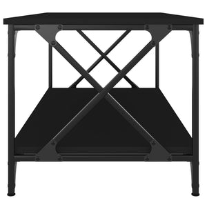 vidaXL Coffee Table Black 39.4"x19.7"x17.7" Engineered Wood and Iron-11