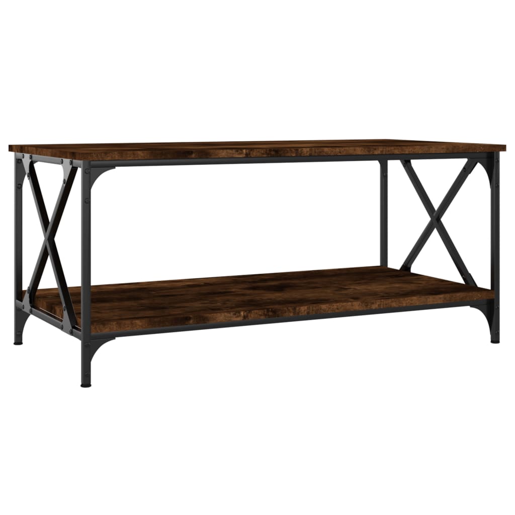 vidaXL Coffee Table Black 39.4"x19.7"x17.7" Engineered Wood and Iron-22