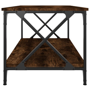 vidaXL Coffee Table Black 39.4"x19.7"x17.7" Engineered Wood and Iron-4