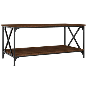 vidaXL Coffee Table Black 39.4"x19.7"x17.7" Engineered Wood and Iron-14
