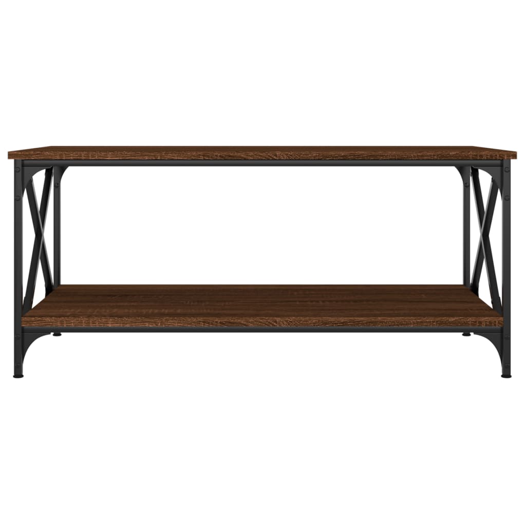 vidaXL Coffee Table Black 39.4"x19.7"x17.7" Engineered Wood and Iron-18