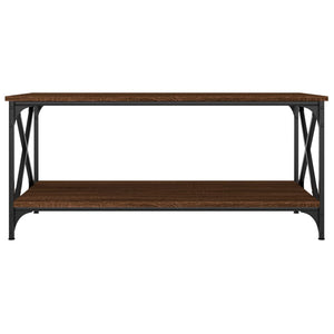 vidaXL Coffee Table Black 39.4"x19.7"x17.7" Engineered Wood and Iron-18