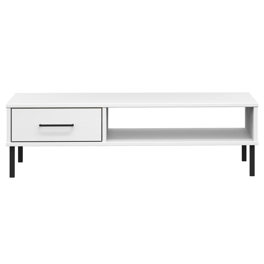 vidaXL Coffee Table Accent Side Sofa End Table with Metal Legs Solid Wood OSLO-24