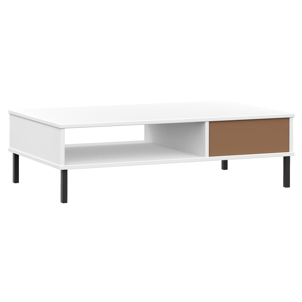 vidaXL Coffee Table Accent Side Sofa End Table with Metal Legs Solid Wood OSLO-4