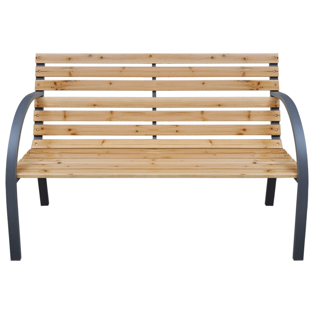 vidaXL Outdoor Patio Bench Garden Park Bench with Armrests Solid Wood Fir-0