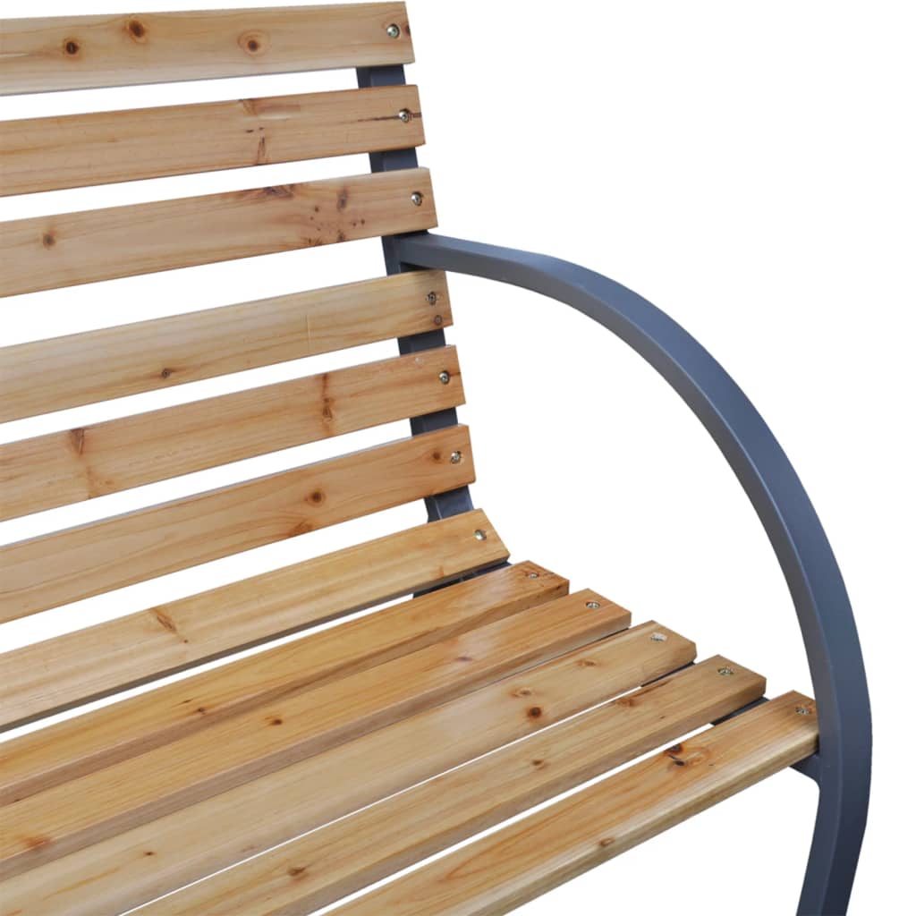 vidaXL Outdoor Patio Bench Garden Park Bench with Armrests Solid Wood Fir-1