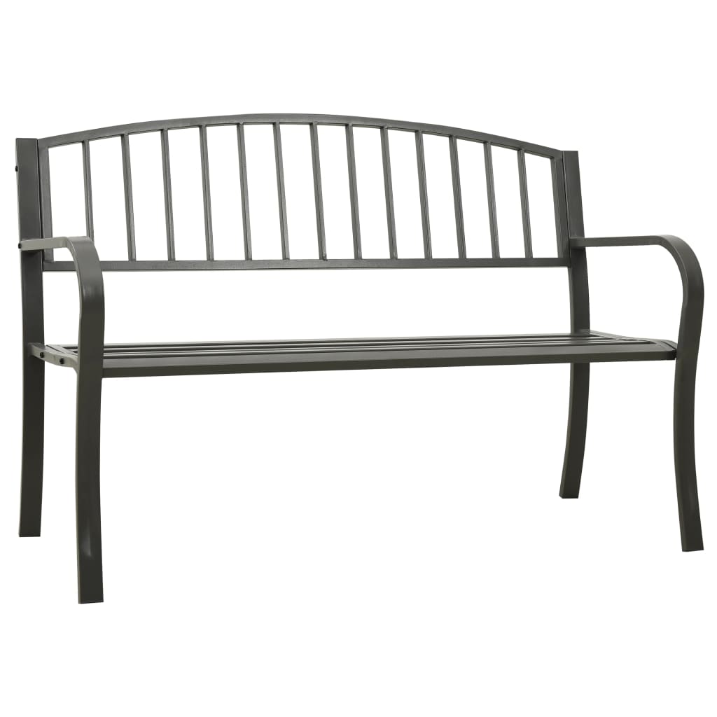 vidaXL Outdoor Patio Bench Park Outdoor Garden Bench for Yard Porch Steel-3