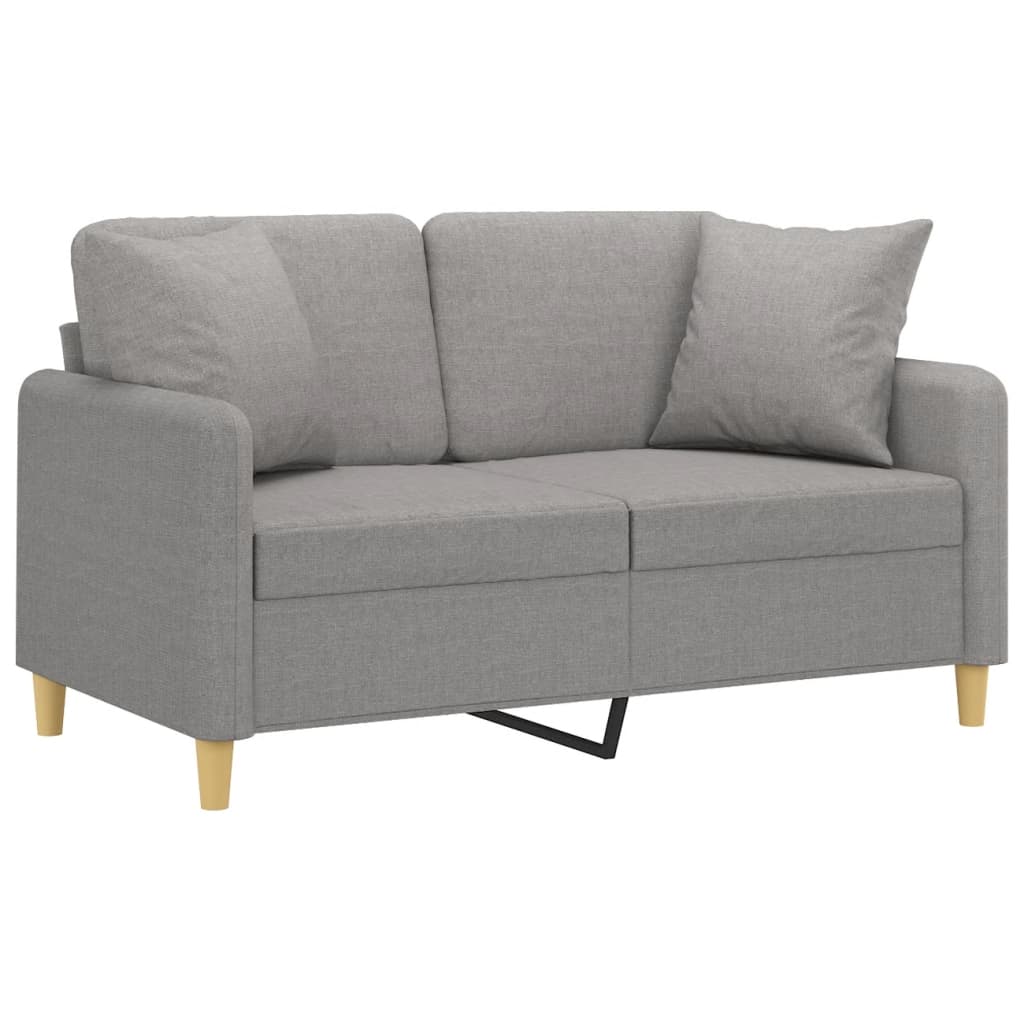 vidaXL 2-Seater Sofa with Pillows&Cushions Dark Gray 55.1" Fabric-28