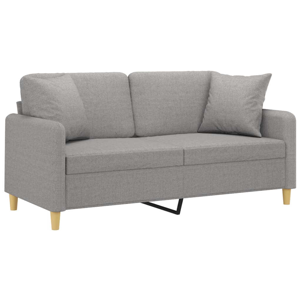 vidaXL 2-Seater Sofa with Pillows&Cushions Dark Gray 55.1" Fabric-21