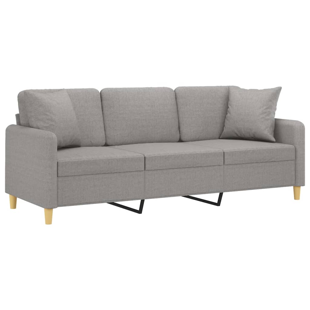 vidaXL 2-Seater Sofa with Pillows&Cushions Dark Gray 55.1" Fabric-3