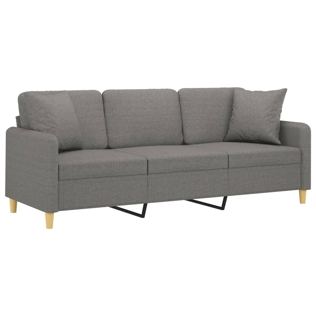 vidaXL 2-Seater Sofa with Pillows&Cushions Dark Gray 55.1" Fabric-9