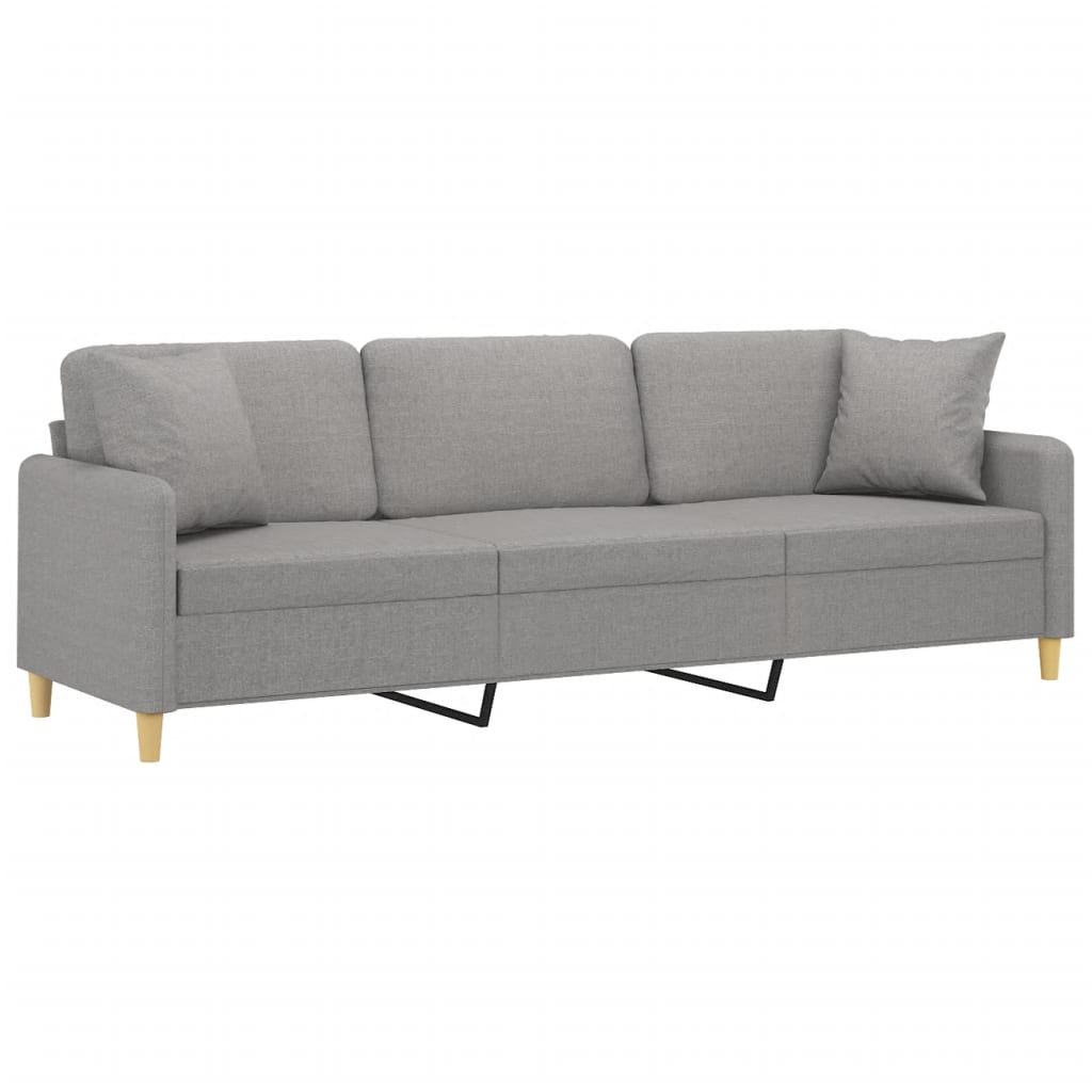vidaXL 2-Seater Sofa with Pillows&Cushions Dark Gray 55.1" Fabric-5