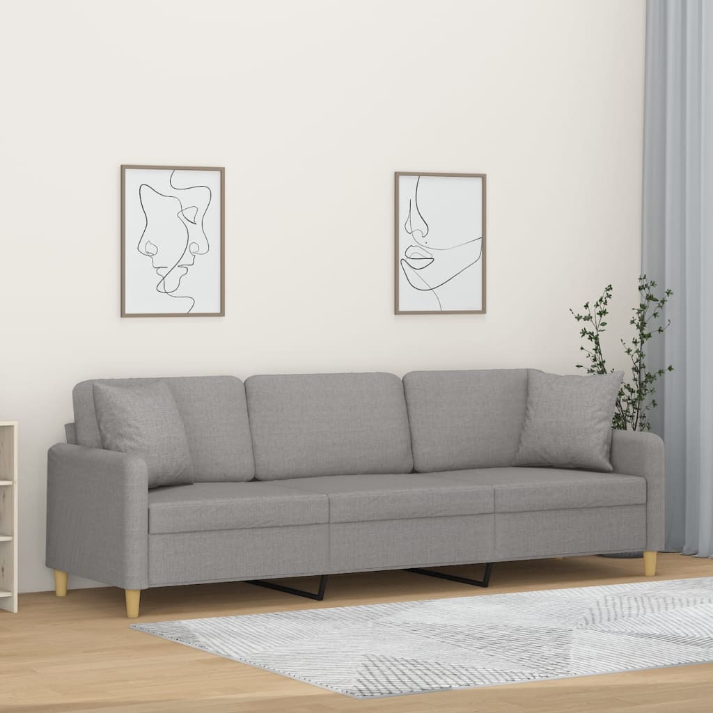vidaXL 2-Seater Sofa with Pillows&Cushions Dark Gray 55.1" Fabric-10