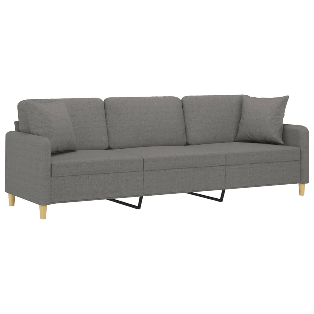 vidaXL 2-Seater Sofa with Pillows&Cushions Dark Gray 55.1" Fabric-27