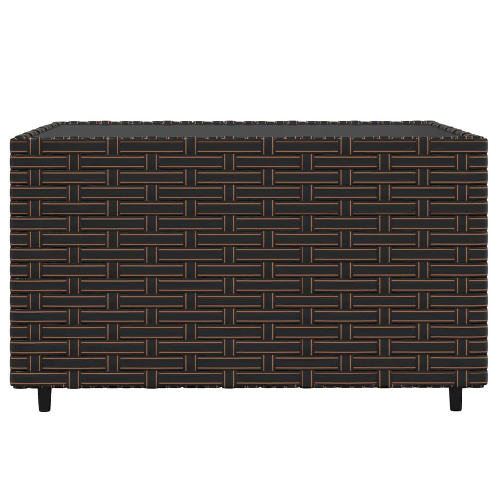 vidaXL 3 Piece Patio Lounge Set with Cushions Brown Poly Rattan-5
