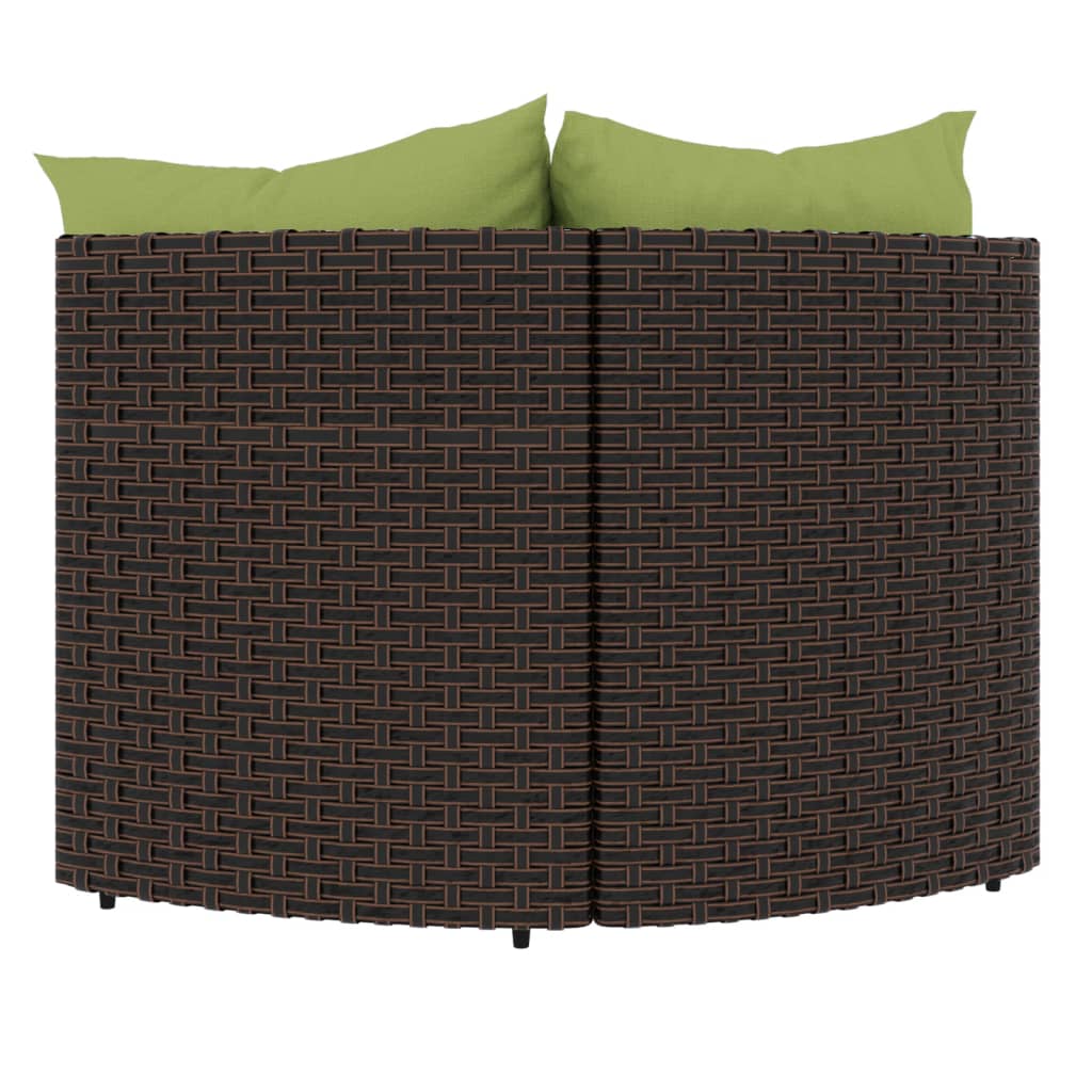 vidaXL Patio Corner Sofas with Cushions 2 pcs Brown Poly Rattan-1