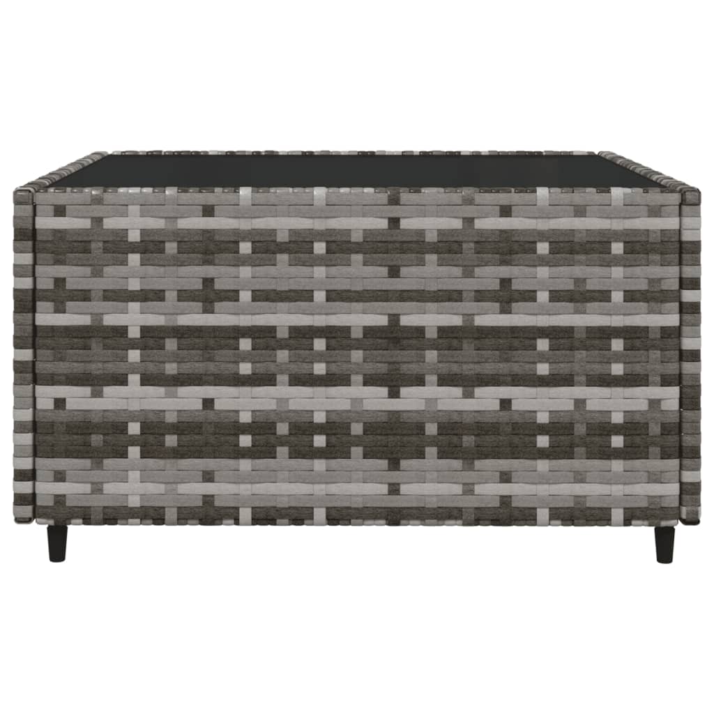 vidaXL 3 Piece Patio Lounge Set with Cushions Gray Poly Rattan-6