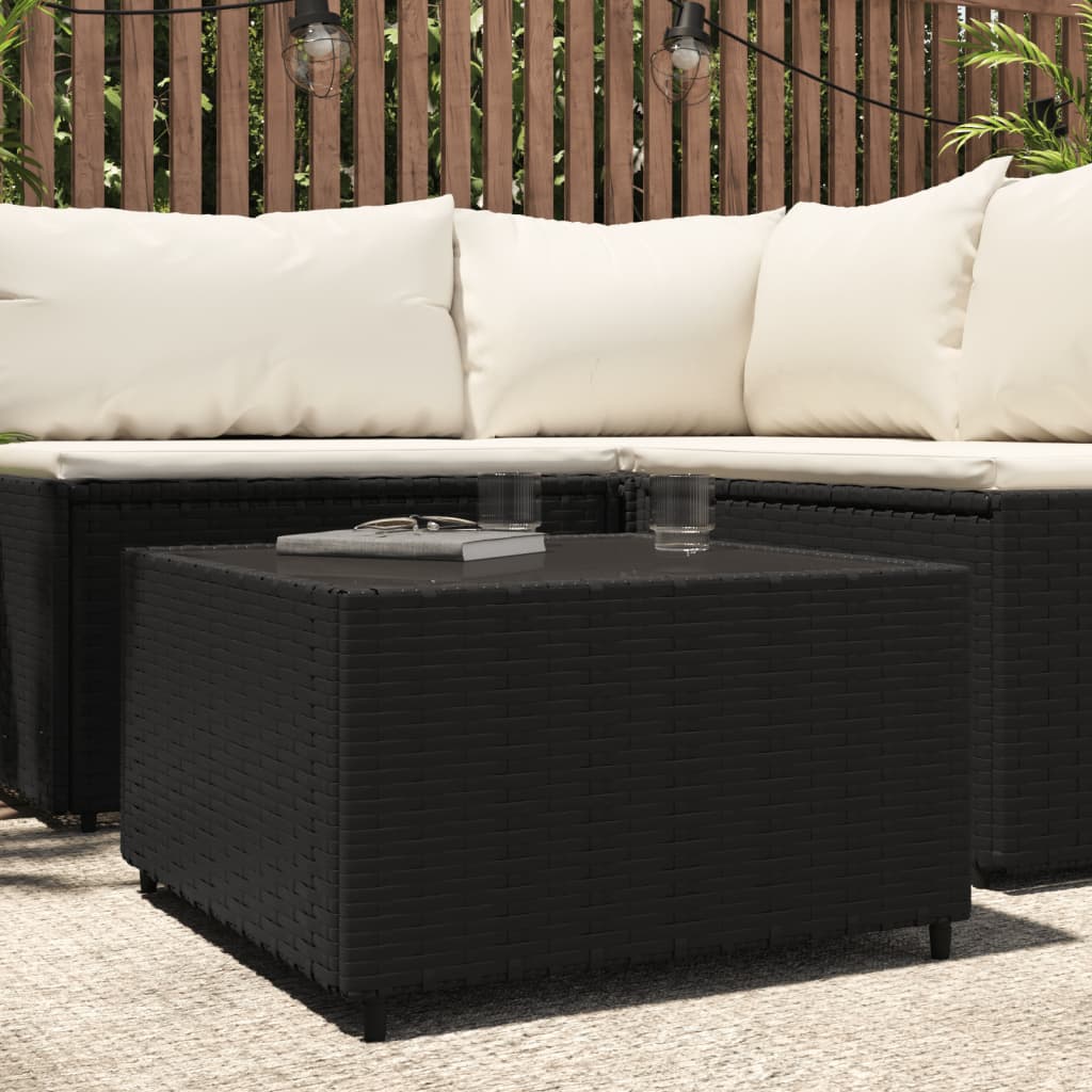 vidaXL Outdoor Coffee Table Square Patio Coffee Table for Lawn Poly Rattan-2