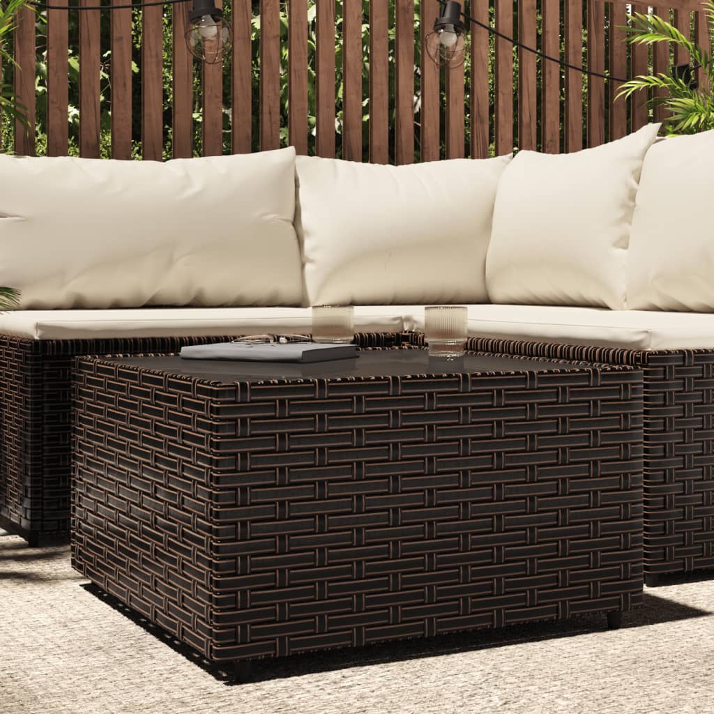 vidaXL Outdoor Coffee Table Square Patio Coffee Table for Lawn Poly Rattan-6