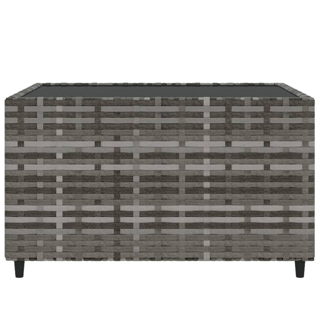 vidaXL Outdoor Coffee Table Square Patio Coffee Table for Lawn Poly Rattan-13