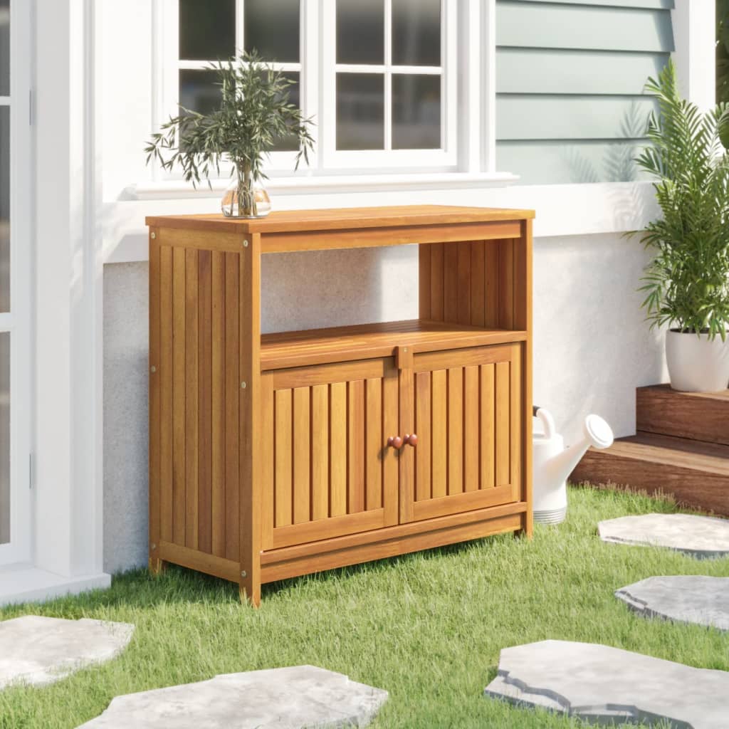 vidaXL Patio Console Table with Storage Outdoor Furniture Solid Wood Acacia-0