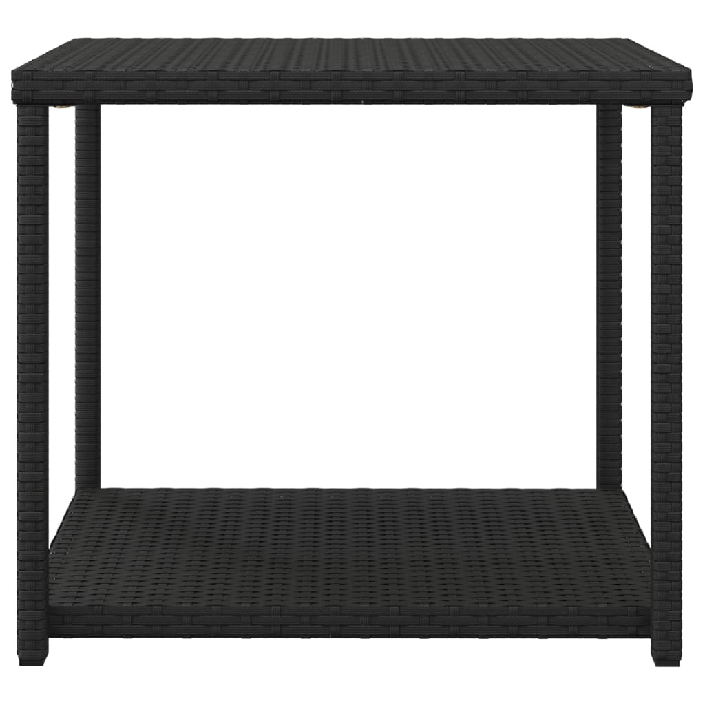 vidaXL Side Table Storage 2-layer Coffee End Table Patio Furniture Poly Rattan-8