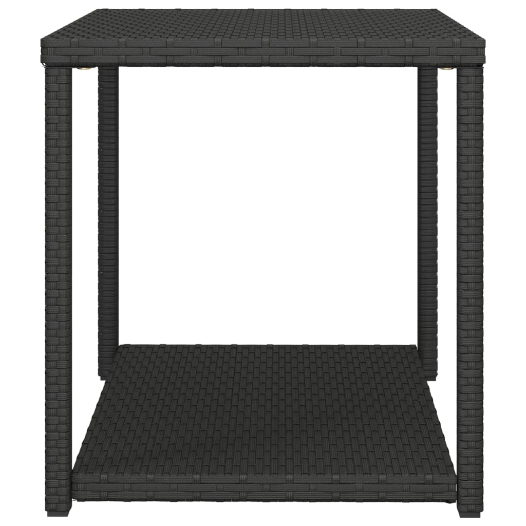 vidaXL Side Table Storage 2-layer Coffee End Table Patio Furniture Poly Rattan-9