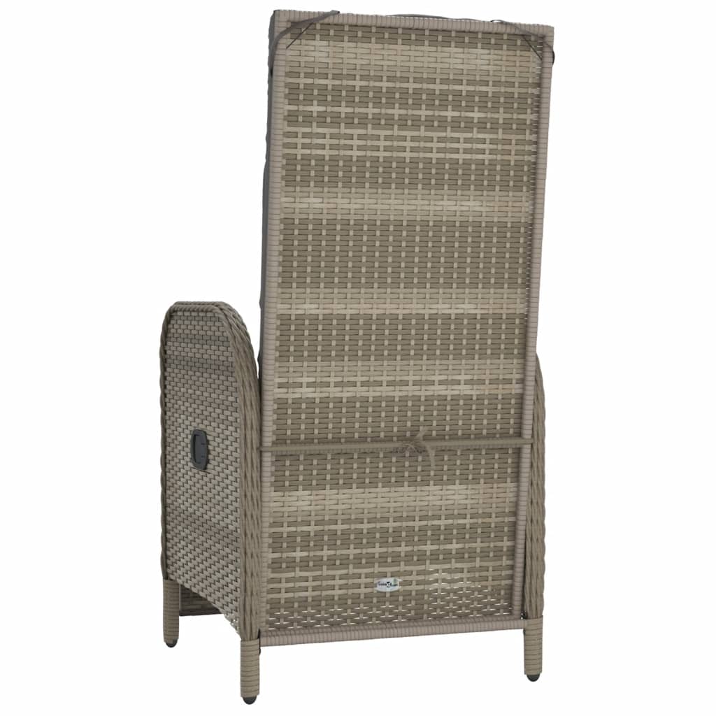 vidaXL Reclining Chair 2 Pcs Outdoor Wicker Armchair with Cushions Poly Rattan-13