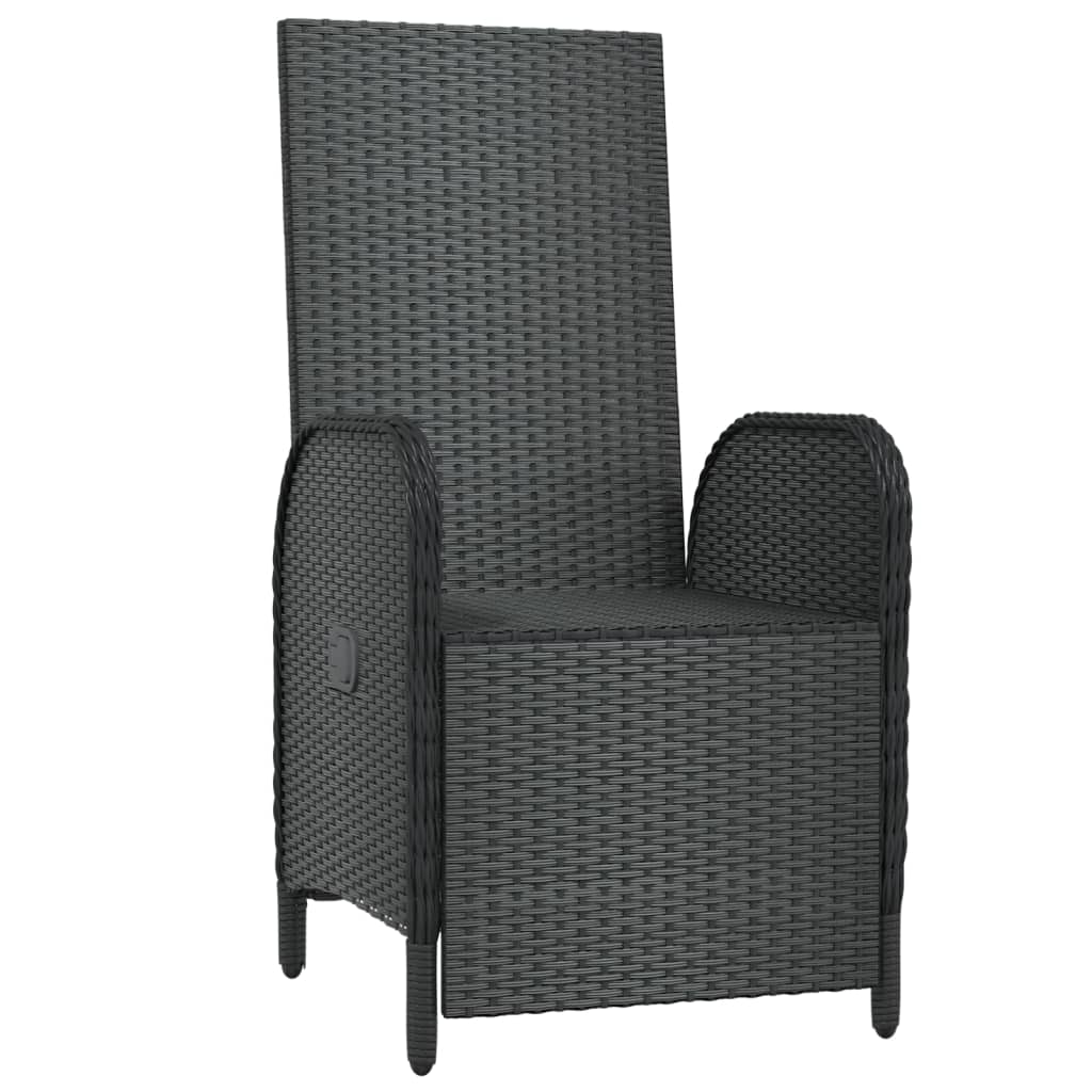 vidaXL Reclining Chair 2 Pcs Outdoor Wicker Armchair with Cushions Poly Rattan-12