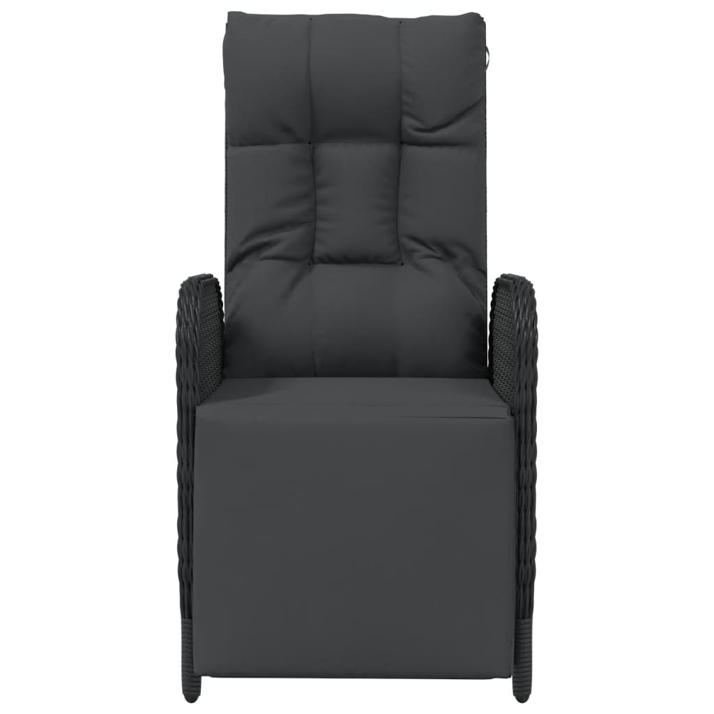 vidaXL Reclining Chair 2 Pcs Outdoor Wicker Armchair with Cushions Poly Rattan-14