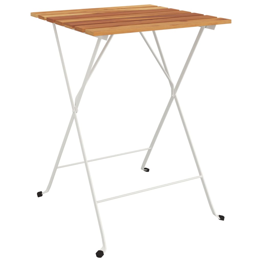 vidaXL Folding Bistro Table Outdoor Bar Table Solid Wood Acacia and Steel-6