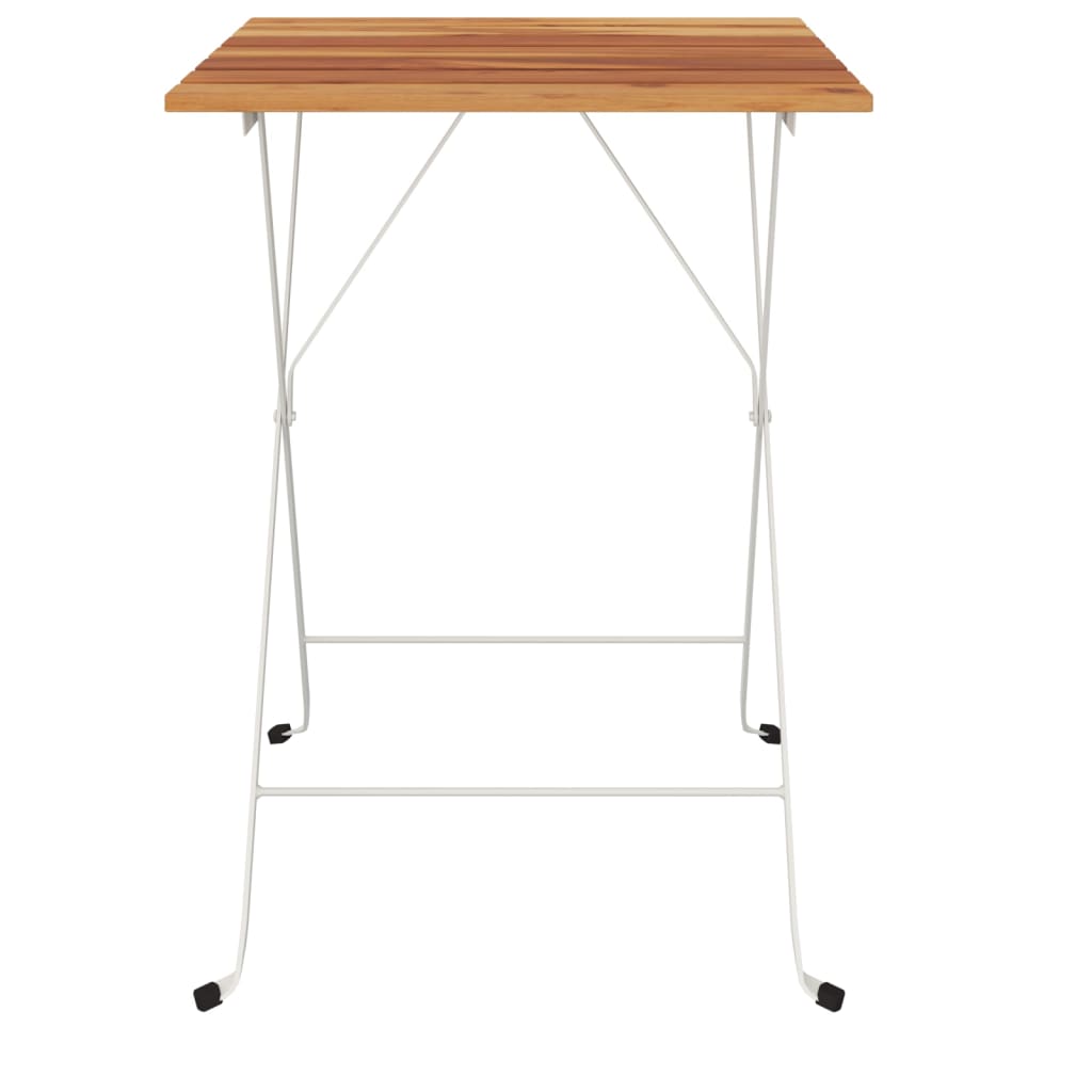 vidaXL Folding Bistro Table Outdoor Bar Table Solid Wood Acacia and Steel-1