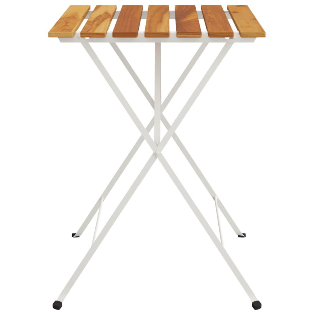 vidaXL Folding Bistro Table Outdoor Bar Table Solid Wood Acacia and Steel-2