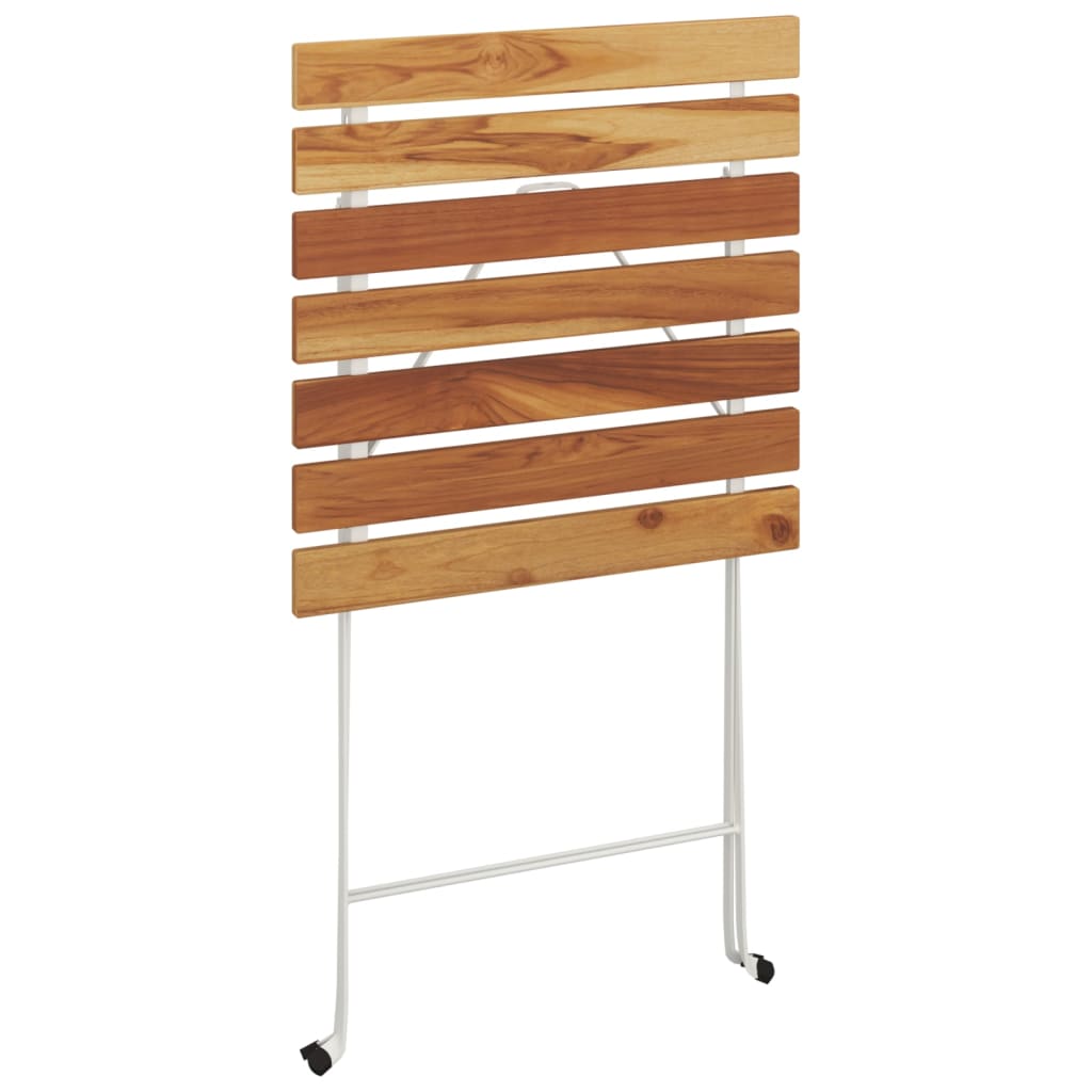 vidaXL Folding Bistro Table Outdoor Bar Table Solid Wood Acacia and Steel-4